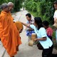 กลับมาถึงบ้านตอนเช้า พระมาบิณฑบาตรพอดี ได้เก็บภาพไว้ดู