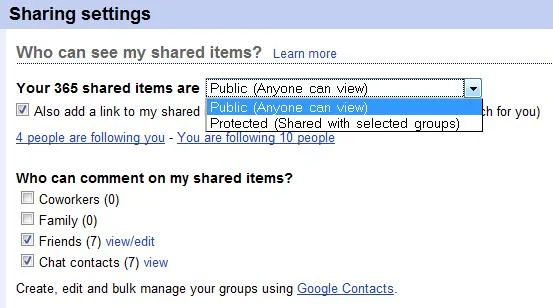 sharing setting sharing setting