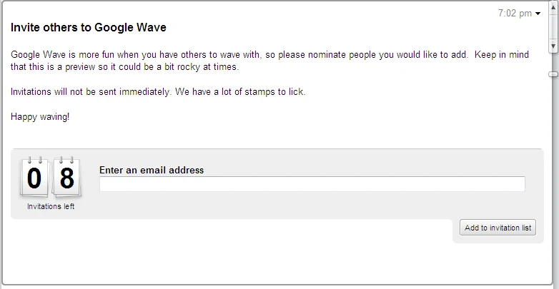 invite Google wave