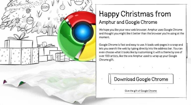 ของขวัญที่อยู่ข้างในคือ Google Chrome จ้า
