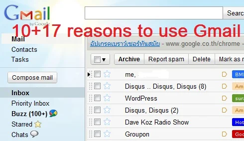 10 reasons to use Gmail