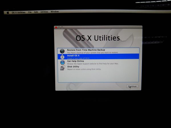 เลือกติดตั้ง OSX