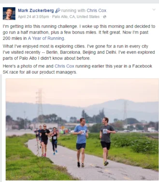 Mark Zuckerberg on Facebook