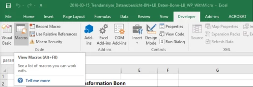 การเรียกใช้ VB และ Macro ใน Excel