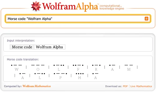 morse-wolfram-alpha morse code in wolfram alpha